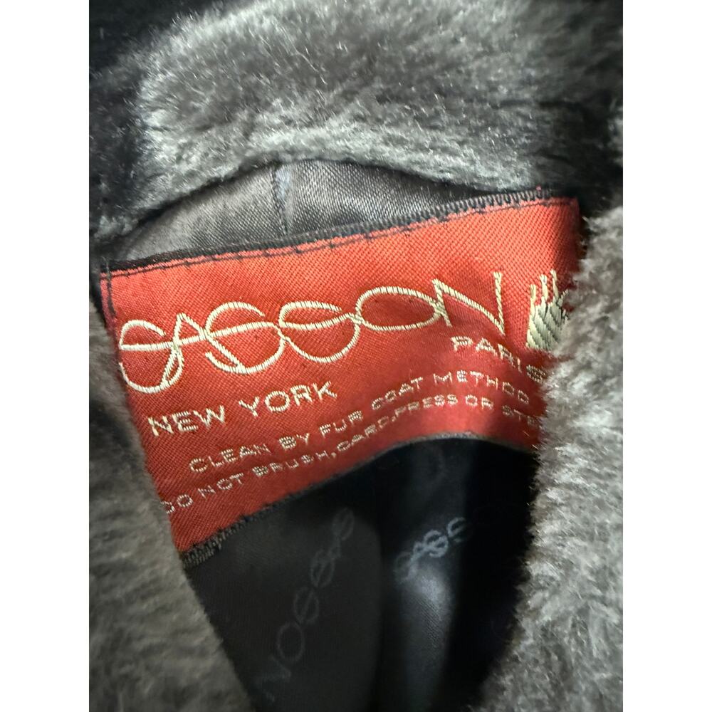 VTG Union 80s Sasson Borgazia Womens 10 Vegan Faux Fur Coat Gray Embellishment - Picture 6 of 7